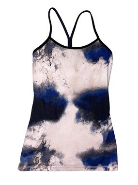 Lululemon Blue & White Strappy Tie-Dye Tank Top